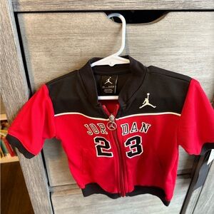 Jordan Kids Red and Black Zip-Up Jersey